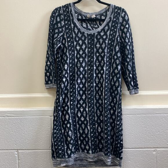 Moth Dresses & Skirts - Moth Anthropologie midi small black and white diamond print cotton blend dress